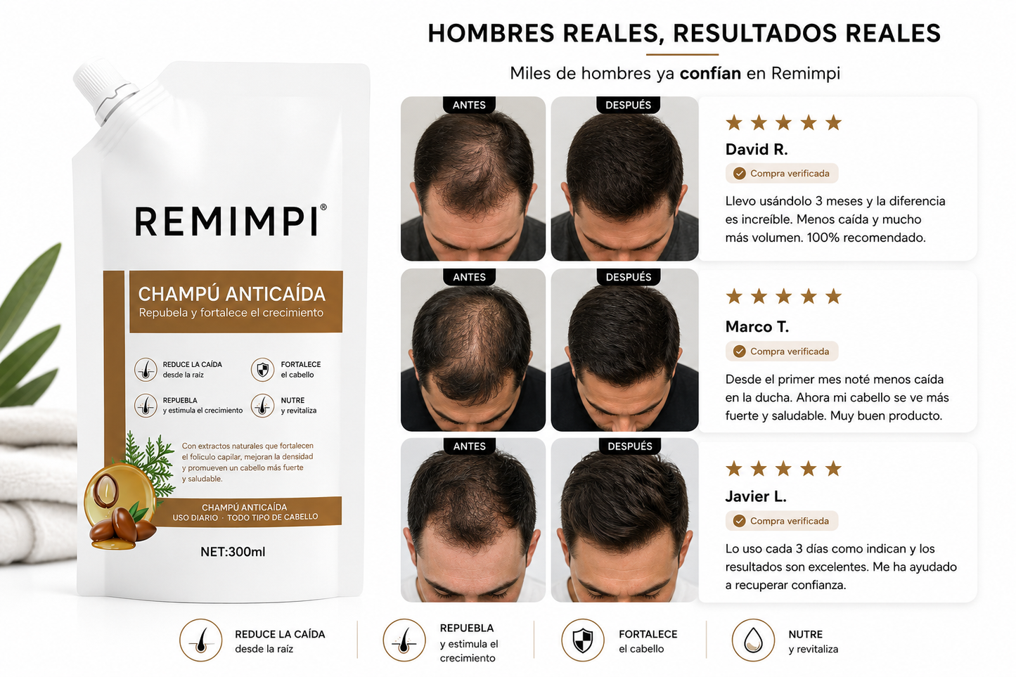 shampoo anti caida 100% Efectivo