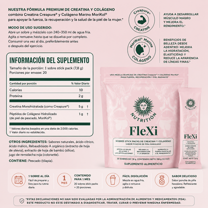 Creatina con Colageno Monodosis 2 en 1
