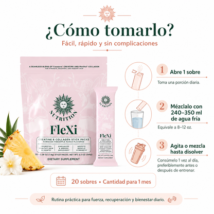 Creatina con Colageno Monodosis 2 en 1