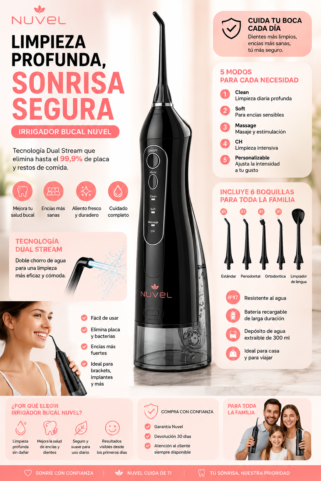 IRRIGADOR BUCAL CON 5 CABEZALES
