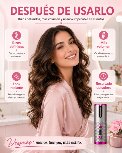 Rizador de Pelo Automático Inalámbrico con Control de Temperatura