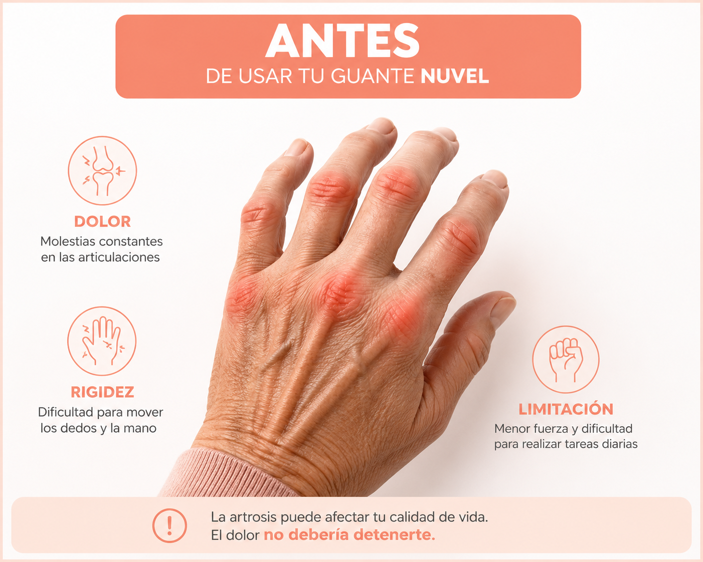 Guante para artrosis